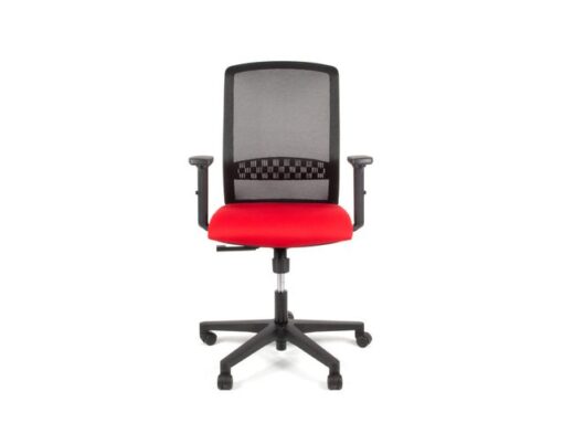 Linea Fabric Bureaustoel Linea Tekna 01 zwart/rood met 2D armleuning