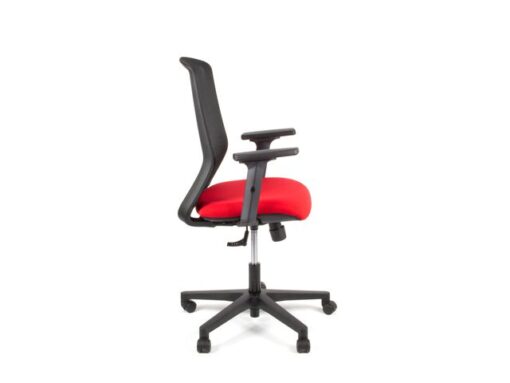 Linea Fabric Bureaustoel Linea Tekna 01 zwart/rood met 2D armleuning
