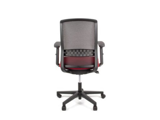 Linea Fabric Bureaustoel Linea Tekna 01 zwart/rood met 2D armleuning
