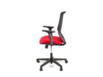 Linea Fabric Bureaustoel Linea Tekna 01 zwart/rood met 2D armleuning