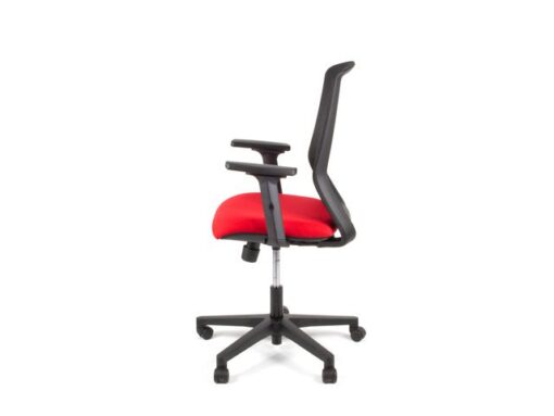 Linea Fabric Bureaustoel Linea Tekna 01 zwart/rood met 2D armleuning
