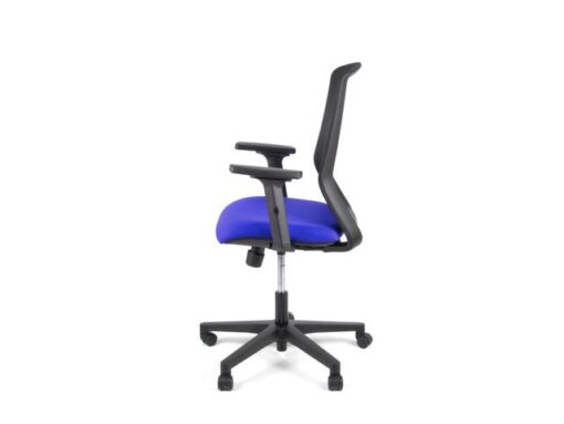 Linea Fabric Bureaustoel Linea Tekna 01 zwart/blauw met 2D armleuning
