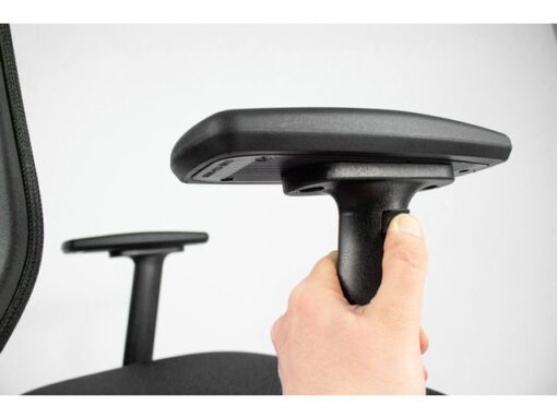 Linea Fabric Bureaustoel Linea Tekna 01/PT zwart/zwart met 3D armleuning en hoofdsteun