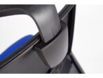 Linea Fabric Bureaustoel Linea Tekna 01/PT zwart/blauw met 3D armleuning en hoofdsteun