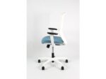Linea Fabric Bureaustoel Linea Tekna White 01 l.blauw/wit met 3D         armleuning