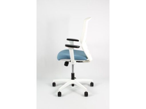 Linea Fabric Bureaustoel Linea Tekna White 01 l.blauw/wit met 3D         armleuning