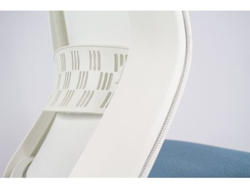 Linea Fabric Bureaustoel Linea Tekna White 01 l.blauw/wit met 3D         armleuning