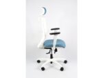 Linea Fabric Bureaustoel Linea Tekna White 01/PT l.blauw/wit met 3D      armleuning en hoofdsteun