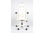 Linea Fabric Bureaustoel Linea Tekna White 01/PT l.blauw/wit met 3D      armleuning en hoofdsteun