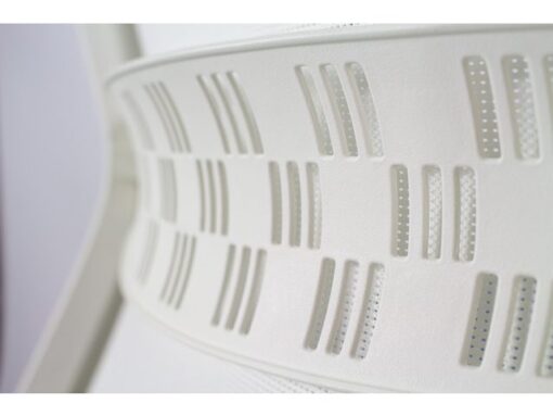 Linea Fabric Bureaustoel Linea Tekna White 01/PT l.blauw/wit met 3D      armleuning en hoofdsteun