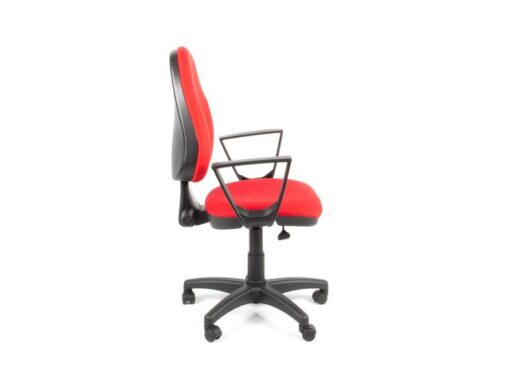 Linea Fabric Bureaustoel Linea Tiger 01 rood/rood met armleuning