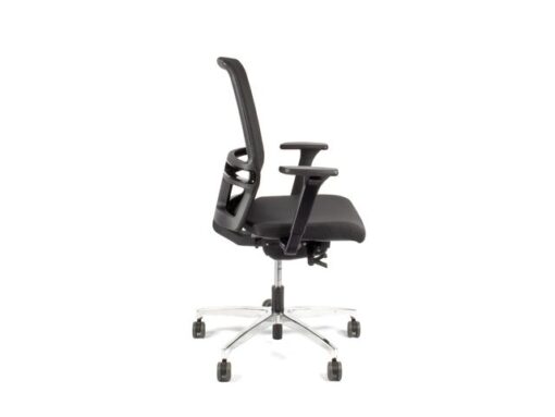 Linea Fabric Bureaustoel Linea Omnia 01 zwart/zwart met 3D armleuning en aluminium voet