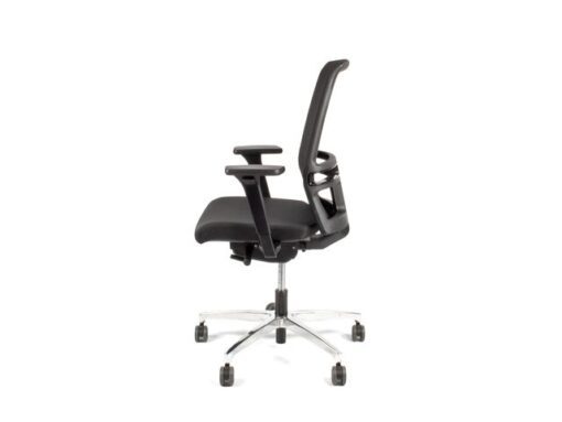 Linea Fabric Bureaustoel Linea Omnia 01 zwart/zwart met 3D armleuning en aluminium voet