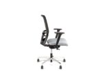 Linea Fabric Bureaustoel Linea Omnia 01 zwart/grijs met 3D armleuning en aluminium voet