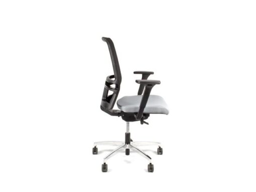 Linea Fabric Bureaustoel Linea Omnia 01 zwart/grijs met 3D armleuning en aluminium voet