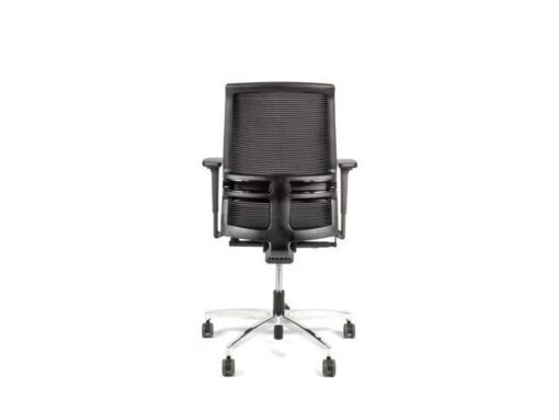 Linea Fabric Bureaustoel Linea Omnia 01 zwart/grijs met 3D armleuning en aluminium voet