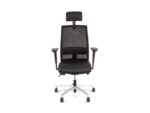 Linea Fabric Bureaustoel Linea Omnia 01/PT zwart/zwart met 3D            armleuning, hoofdsteun en aluminium voet