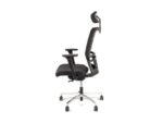 Linea Fabric Bureaustoel Linea Omnia 01/PT zwart/zwart met 3D            armleuning, hoofdsteun en aluminium voet