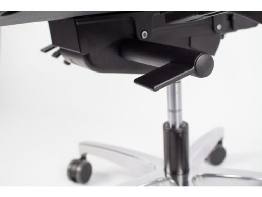 Linea Fabric Bureaustoel Linea Omnia 01/PT zwart/zwart met 3D            armleuning, hoofdsteun en aluminium voet