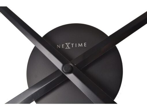 Wandklok NeXtime dia. 48 cm x 3 cm, aluminium, zwart,       'Small Hands'