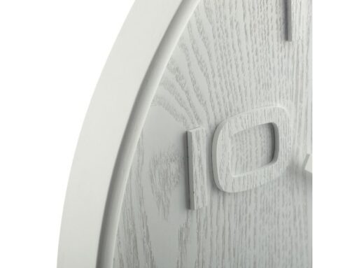 Wandklok Nextime dia. 53 x 3 cm, hout, wit, 'Wood Wood Big'