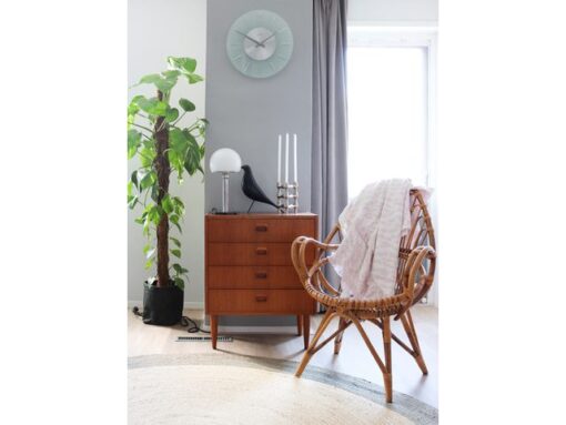 Wandklok NeXtime dia. 40 cm, melkglas, 'Stripe' Radio       Controlled