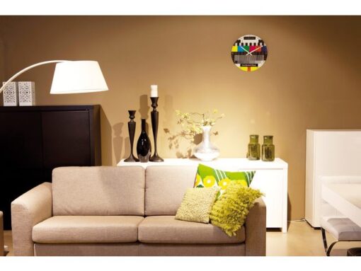 Wandklok NeXtime dia. 35 cm, bol glas, multi-color,         'Testpage Dome'