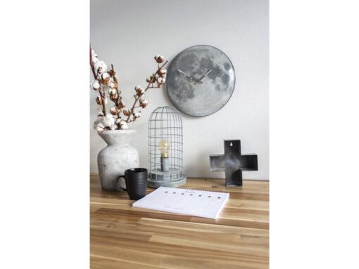Wandklok NeXtime dia. 35 cm, bol glas, 'blauw Moon dome'