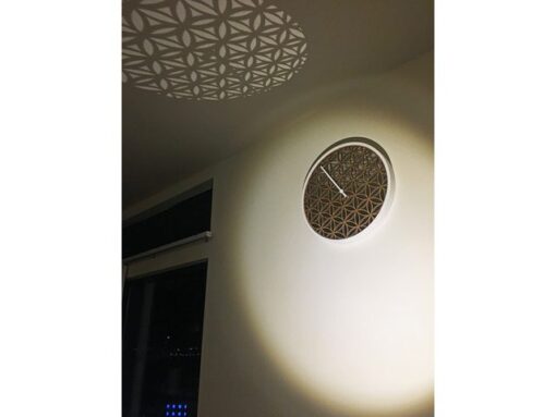 Wandklok NeXtime dia. 50 cm, hout/spiegel, wit