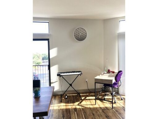 Wandklok NeXtime dia. 50 cm, hout/spiegel, wit