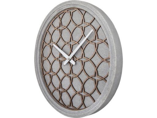 Wandklok NeXtime dia. 39.5 cm, polyresin/hout, grijs