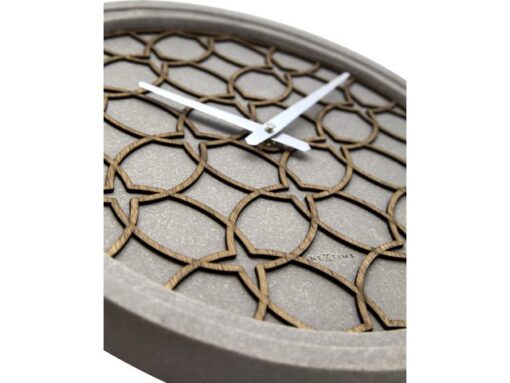 Wandklok NeXtime dia. 39.5 cm, polyresin/hout, grijs