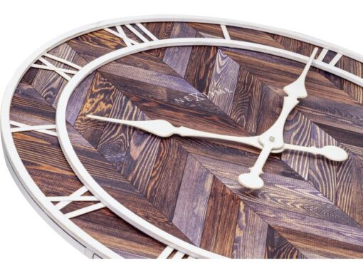 Wandklok Nextime Roman Vintage dia 58cm hout Donker bruin