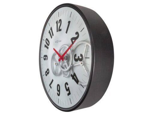 Wandklok Nextime 36cm Gear Clock wit metaal/glas