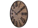 Grote wandklok - 50cm - Stil - Donker Hout - Zwart Metaal - "Manchester" -NeXtime