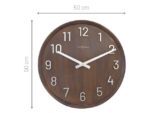 Grote wandklok - 50cm- Stille klok - Walnoot hout - NeXtime "Precious"