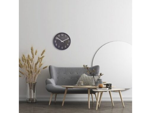 Grote wandklok - 50cm- Stille klok - Walnoot - zwart -      NeXtime "Precious"