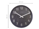 Grote wandklok - 50cm- Stille klok - Walnoot - zwart -      NeXtime "Precious"