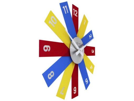 Design wandklok - 40cm- Stille klok - Multicolor - Acryl -  NeXtime "Plexi"