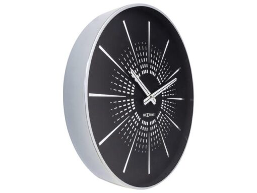 Stille wandklok - 40cm- Zwart - Metaal -NeXtime "Excentric"