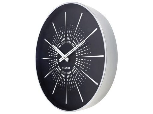 Stille wandklok - 40cm- Zwart - Metaal -NeXtime "Excentric"