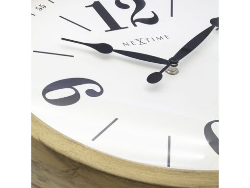 Landelijke wandklok - 39cm - Stille klok - Wit/ Goud-       NeXtime "Classic"