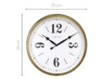 Landelijke wandklok - 39cm - Stille klok - Wit/ Goud-       NeXtime "Classic"