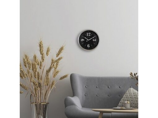 Landelijke wandklok - 39cm - Stille klok - Wit/ ZIlver -    NeXtime "Classic"