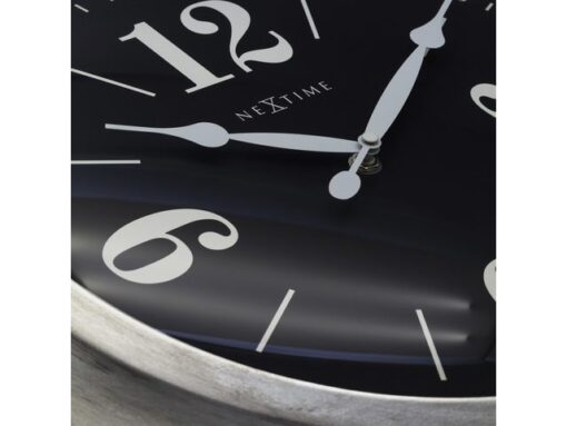 Landelijke wandklok - 39cm - Stille klok - Wit/ ZIlver -    NeXtime "Classic"
