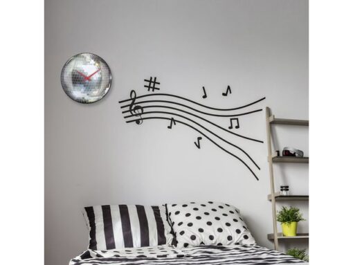 Stille wandklok - 35cm - Discobal - Koepelvormig glas -     NeXtime "Disco Ball"