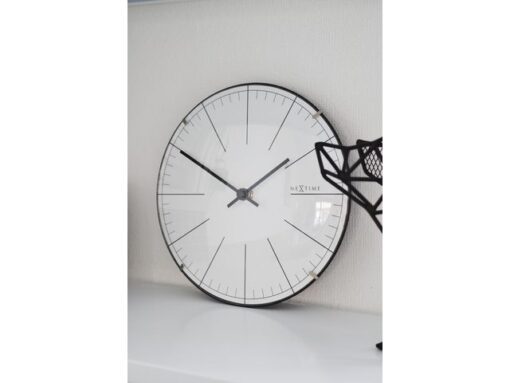 Wandklok NeXtime Big Stripe dia 20 glas wit