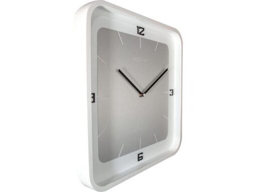 Wandklok NeXtime Jan des Bouvrie Square Wall 40 x 40 x 4 cm wit