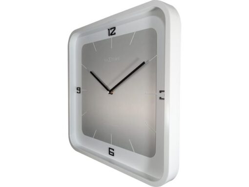 Wandklok NeXtime Jan des Bouvrie Square Wall 40 x 40 x 4 cm wit