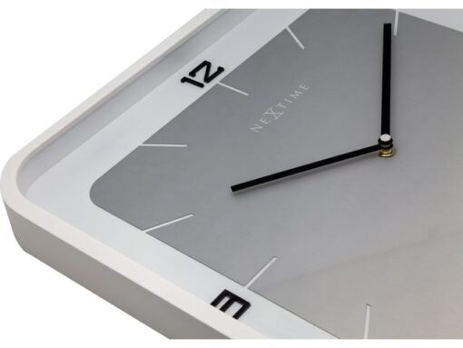 Wandklok NeXtime Jan des Bouvrie Square Wall 40 x 40 x 4 cm wit